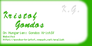 kristof gondos business card
