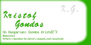 kristof gondos business card